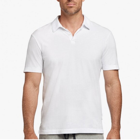 James Perse men's white preppy 100% cotton, short sleeve polo shirt size 3/L - Picture 1 of 10